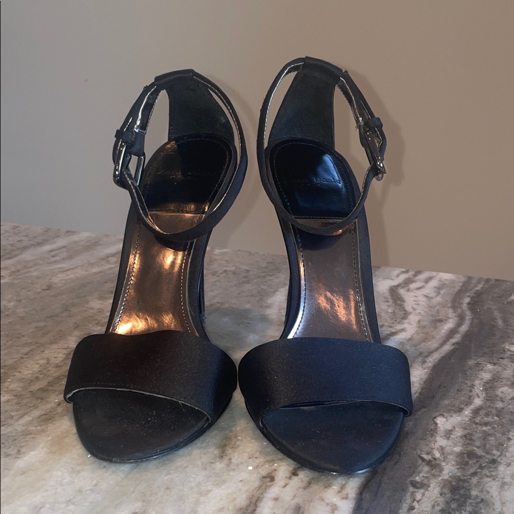 Zara Black Ankle Strap Heels